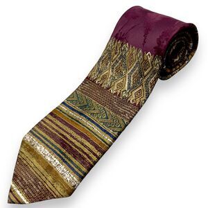 Dona Dona 100% Silk Dress Tie Made in Italy Vintage Abstract Print 59" 4"‎